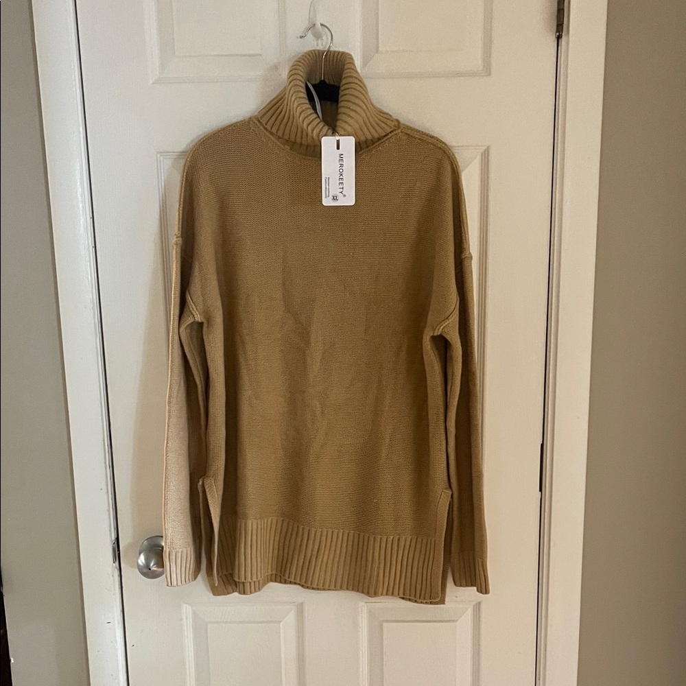 Camel Cowl Neck Sweater NWT